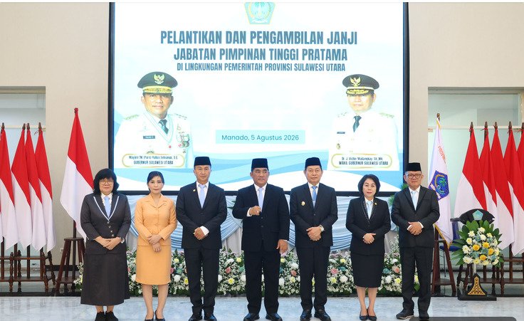 Gubernur Yulius Selvanus Lantik Pejabat Pimpinan Tinggi Pratama, Tekankan Profesionalisme dan Kinerja