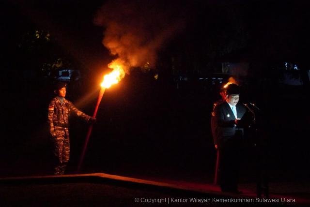 Kakanwil Kemenkum Sulut Ikuti Apel Kehormatan dan Renungan Suci HUT ke-81 RI